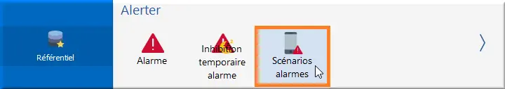 Accès scénarios alarmes